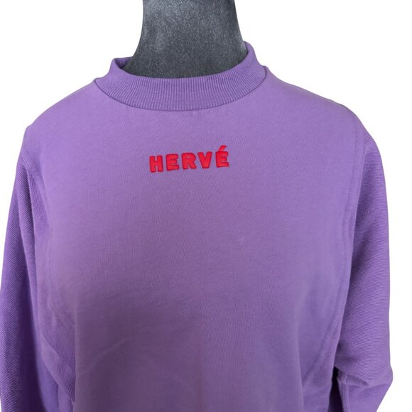 Hervé Womens Lavender Crewneck Sweatshirt Size S - Picture 3 of 8